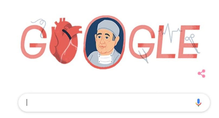 Doodle de Google para René Favaloro por el aniversario 96 de su nacimiento