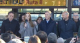 Gabriel Katopodis, Mauricio Macri, María Eugenia Vidal y Guillermo Dietrich en inauguración de Metrobus San Martín (Agencia NA)