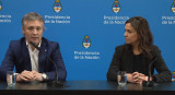 Conferencia de prensa de funcionarios del Gobierno, Fernando de Andreis y  Carolina Stanley