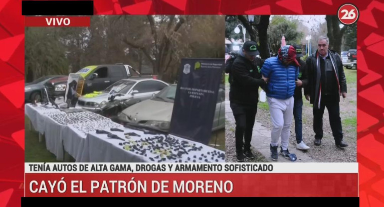El Patrón de Moreno, detención, móvil CANAL 26