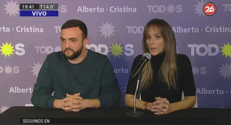 Malena Galmarini y Leonardo Grosso, Frente de Todos, elecciones 2019, Canal 26