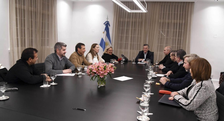 Mauricio Macri en Olivos con los referentes de los partidos de Juntos por el Cambio, NA