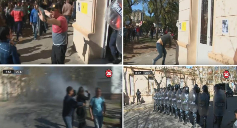 Incidentes en marcha tras el crimen de Navila Garay en Chascomús, Canal 26	