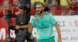 La Liga, Festejo de Benzema para el Real Madrid ante el Sevilla, REUTERS