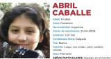 Abril Caballé, niña desaparecida en Punta Indio