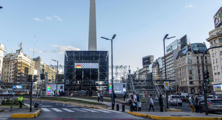 Cortes de calles por la marcha de Mauricio Macri  en Capital Federal, NA