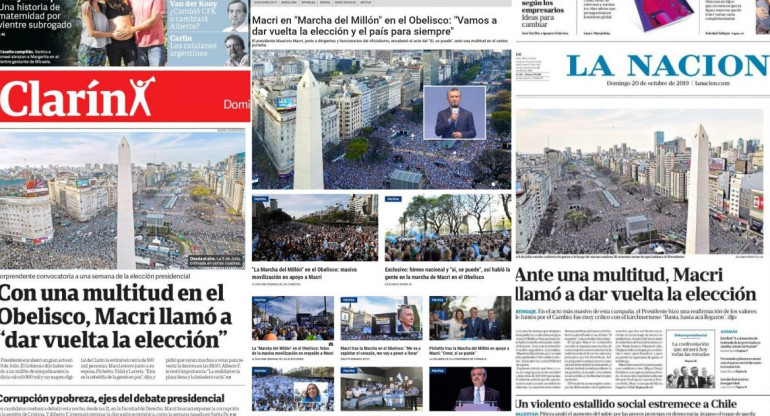 Tapas de Diarios Argentinos, 20-10-2019