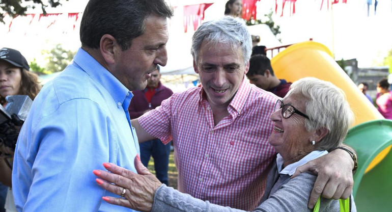 El candidato a diputado nacional por el Frente de Todos, Sergio Massa, visitó el partido bonaerense de Chascomús, NA