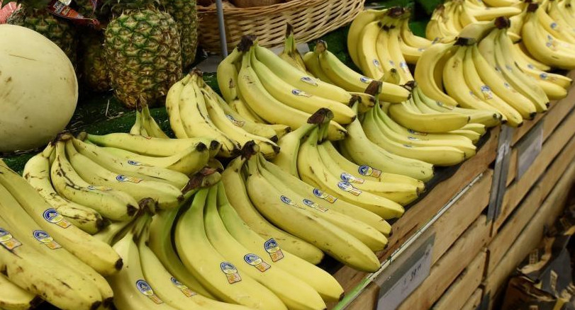 Bananas, frutas, comercio, supermercado