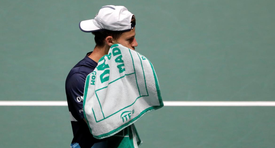 Diego Schwartzman en la Copa Davis, REUTERS