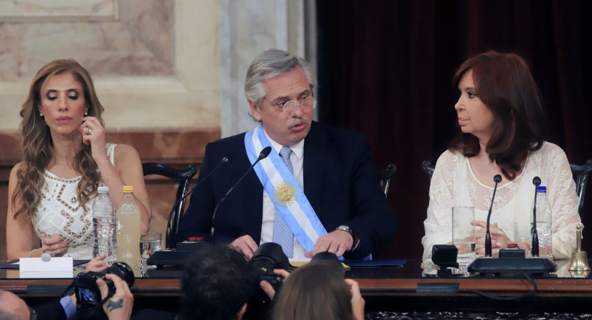 Alberto Fernández y Cristina Kirchner, jura como presidente, NA