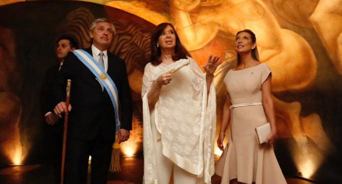 Cristina Fernández de Kirchner, Alberto Fernández y Fabiola Yañez