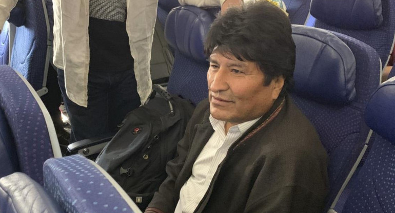 Evo Morales, llegada a la Argentina, NA