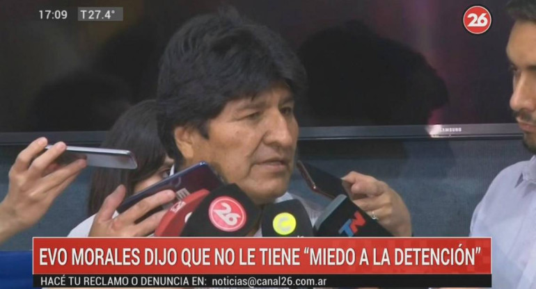 Evo Morales en Argentina, Canal 26