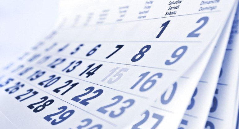 Feriados y días no laborables del 2020, calendario