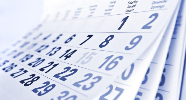 Feriados y días no laborables del 2020, calendario