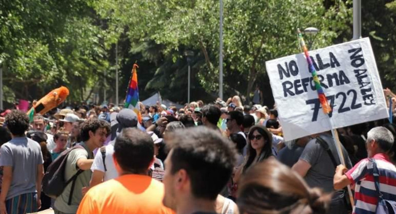 Ley 7.722, manifestaciones en Mendoza
