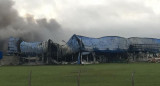 Voraz incendio en un frigorífico de Las Heras