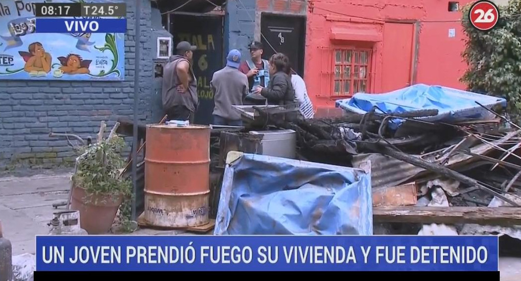 Incendio en Conventillo en La Boca, Canal 26