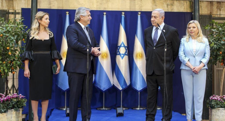 Alberto Fernández junto a Benjamin Netanyahu, AGENCIA NA