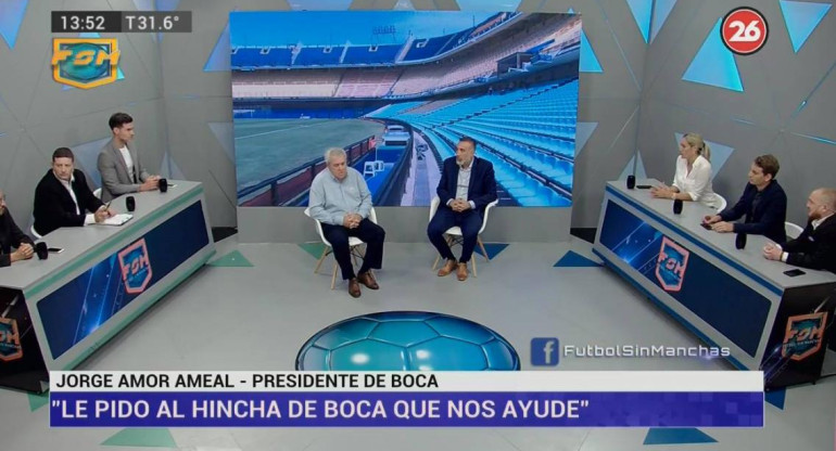 Jorge Amor Ameal en Fútbol Sin Manchas, Canal 26