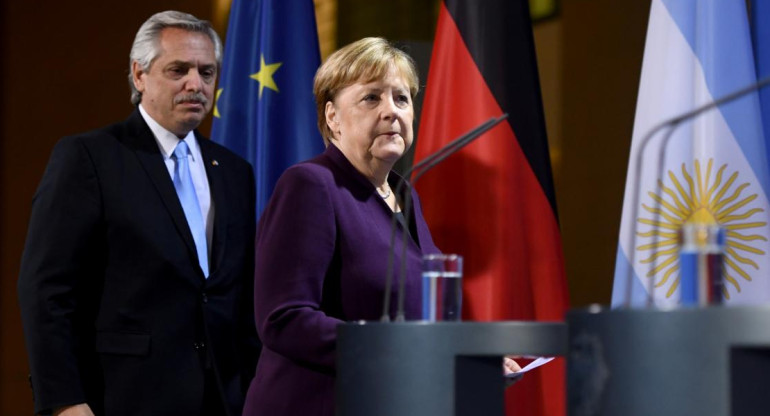 Alberto Fernández y Ángela Merkel, Reuters	