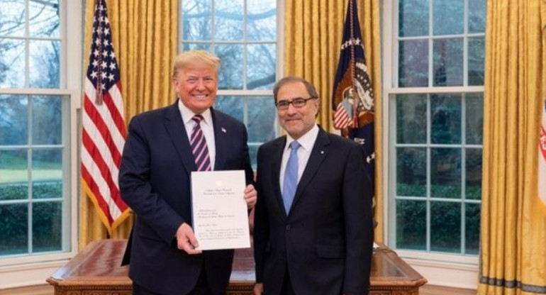 Donald Trump y Jorge Argüello (Foto: Casa Blanca)