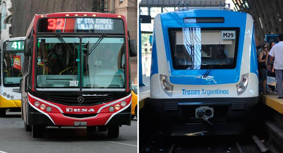 Transporte público, tarifas, colectivos, trenes