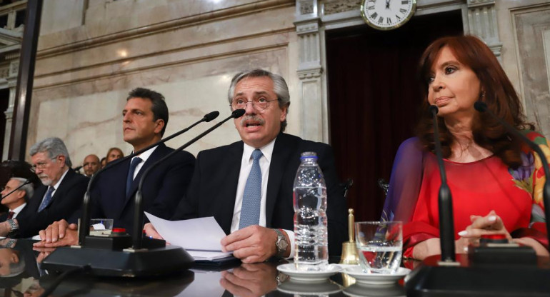 Alberto Fernández, Cristina Kirchner, Sergio Massa, Congreso, NA