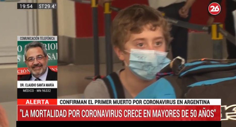 Coronavirus, primera muerte en Argentina