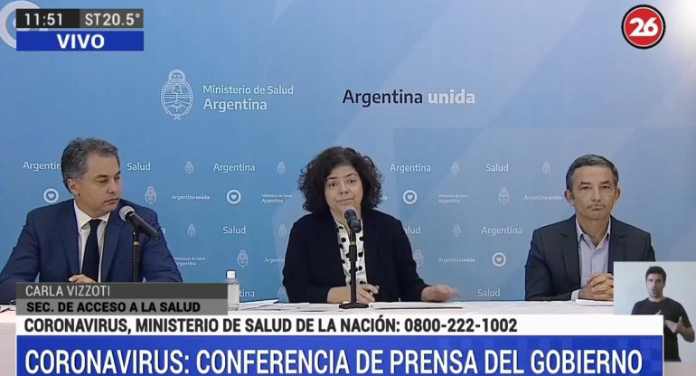 Conferencia de prensa del Ministerio de Salud por coronavirus, CANAL 26