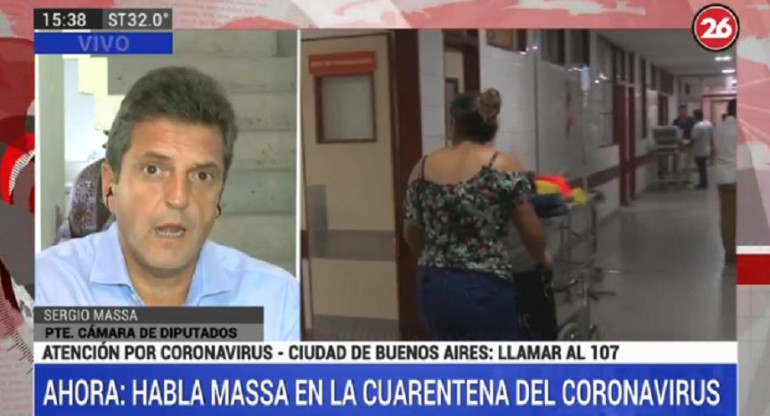 Sergio Massa, coronoavirus, Canal 26