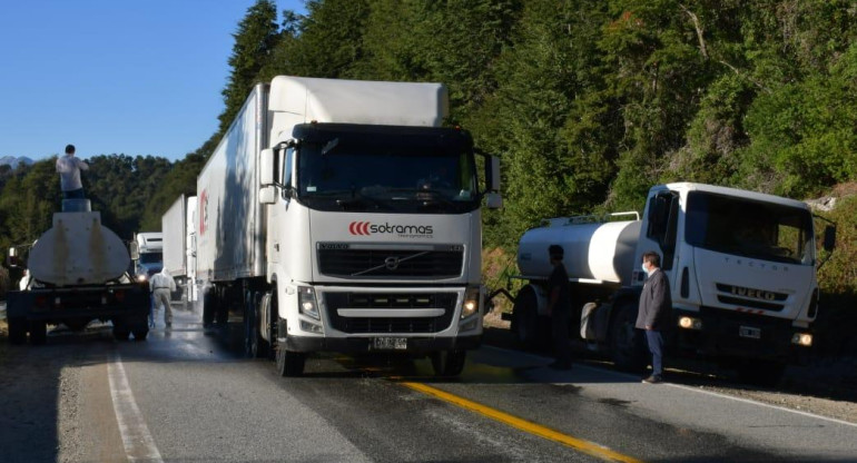 Camiones en Chile ante el coronavirus