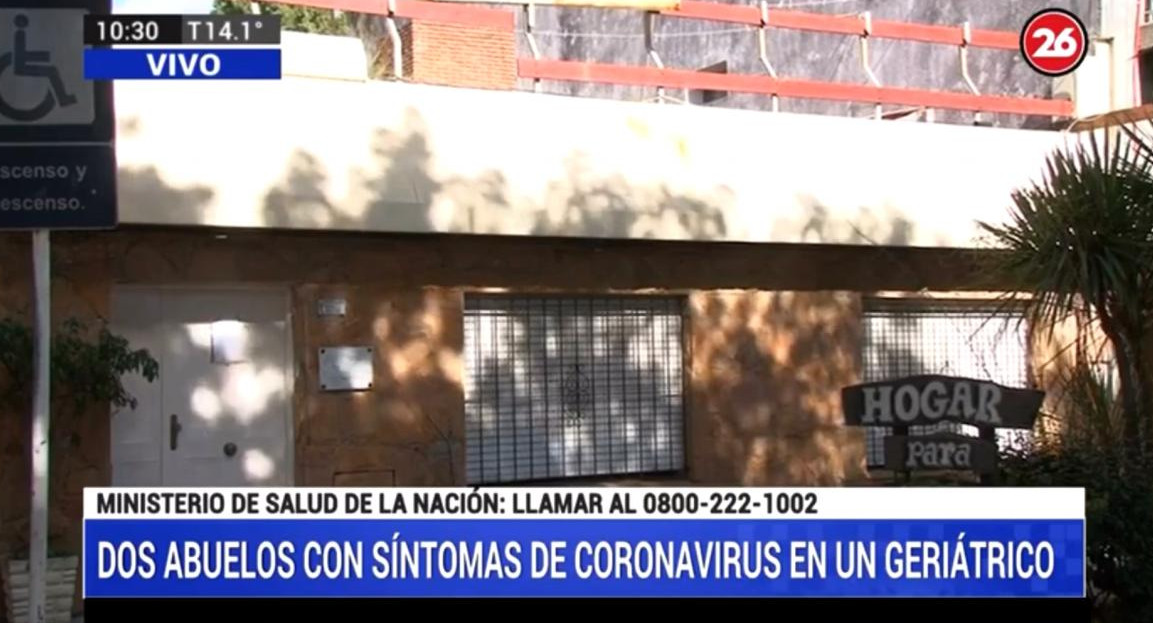 Protocolo por coronavirus en geriátrico, móvil Canal 26