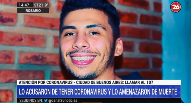 Joven acusado de tener coronavirus y amenazado