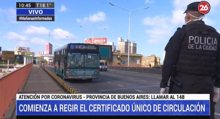 Coronavirus, certificado para circular, CANAL 26