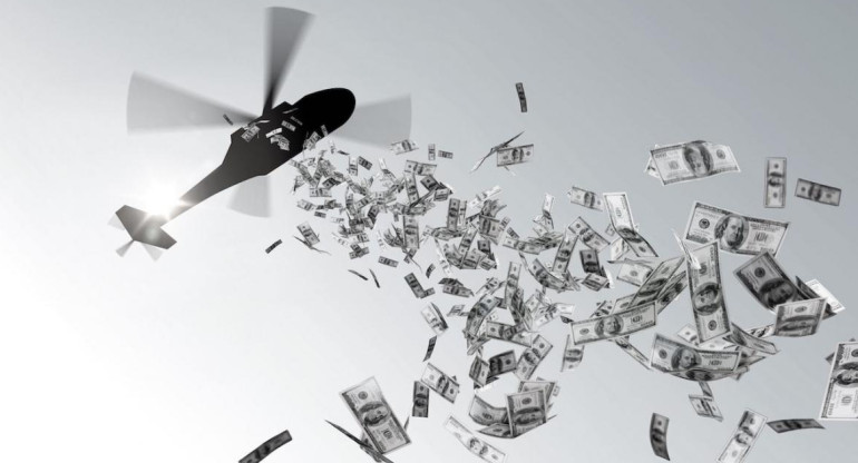 Tirar dinero desde un helicóptero, medida ante el coronavirus