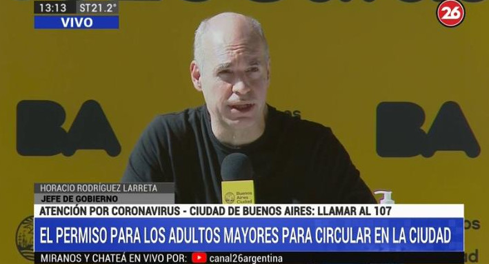 Coronavirus, Argentina, Permiso de circulación para adultos mayores, Horacio Rodríguez Larreta	