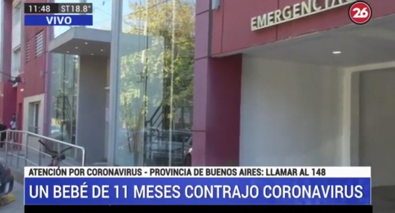 Bebé infectado de coronavirus en Ituzaingó, móvil Canal 26
