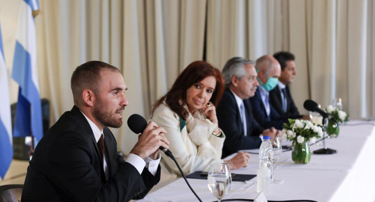 Martín Guzmán, Cristina Kirchner y Alberto Fernández, AGENCIA NA