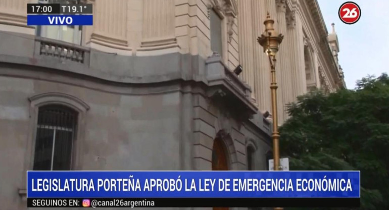 Legislatura Porteña, Emergencia económica, Canal 26