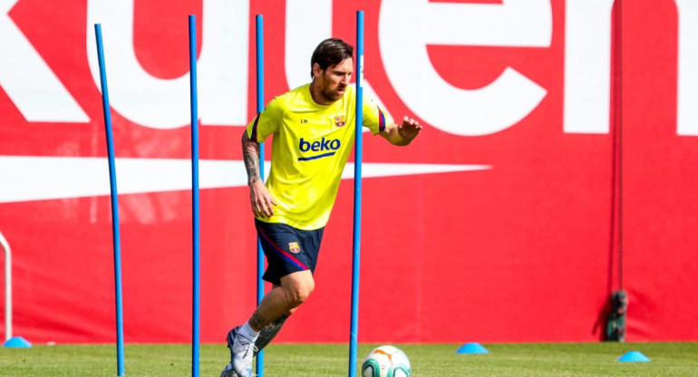 Lionel Messi, Barcelona, entrenamientos