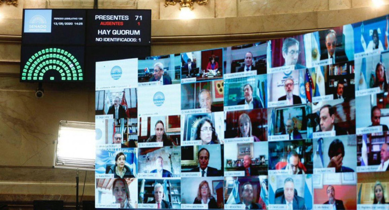 Senado, primera sesión virtual, Foto Presidencia
