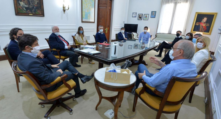 Encuentro entre Santiago Cafiero y Axel Kicillof sobre medidas en la Provincia, AGENCIA NA
