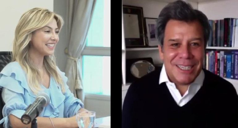 Fabiola Yáñez y Facundo Manes en videollamada Instagram