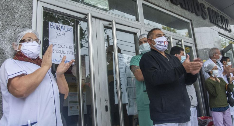 Coronavirus, Argentina, protesta en hospital, NA