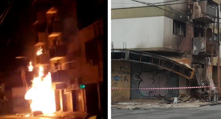 Explosión e incendio en edificio de Avellaneda