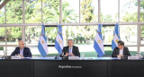 Rodríguez Larreta, Alberto Fernández, Axel Kicillof, anuncio 26 de junio de 2020, coronavirus en Argentina, cuarenena, Presidencia - NA