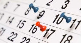 Feriados, días no laborables, calendario