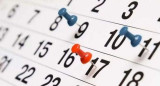 Feriados, días no laborables, calendario